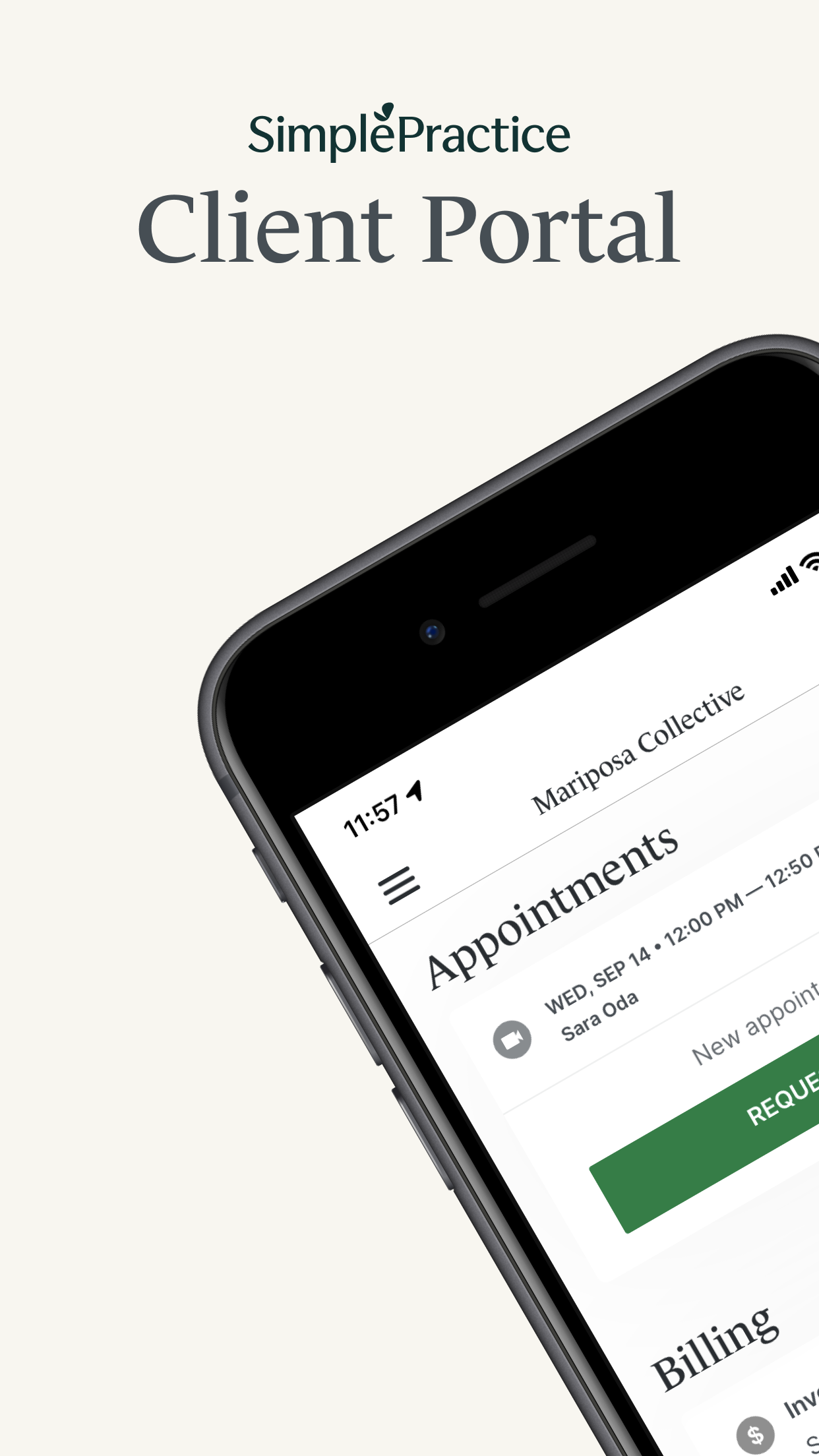 SimplePractice Client Portal screenshot 1