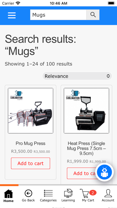 Sublimation Supplies Screenshot
