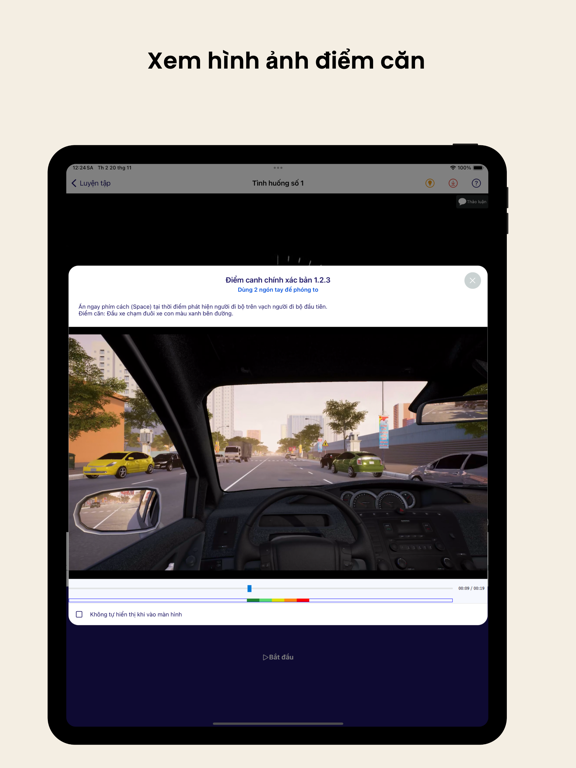 120 Câu Mô Phỏng GPLX iPad screenshot 2 - Education app