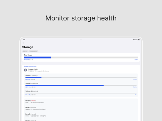 Synology Active Insight iPad app afbeelding 5
