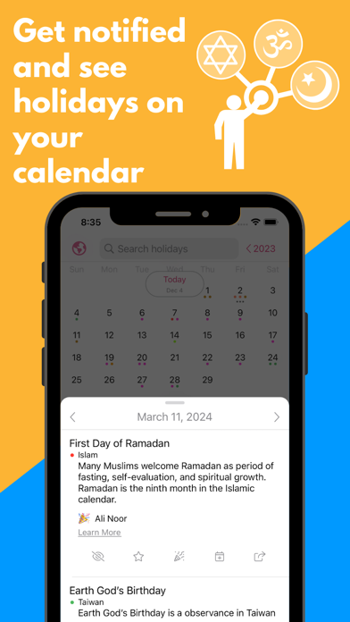 WishMe - Holidays Calendar Screenshot