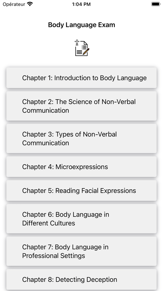 #1. Body Language Exam (iOS) Podle: Martin Tseng