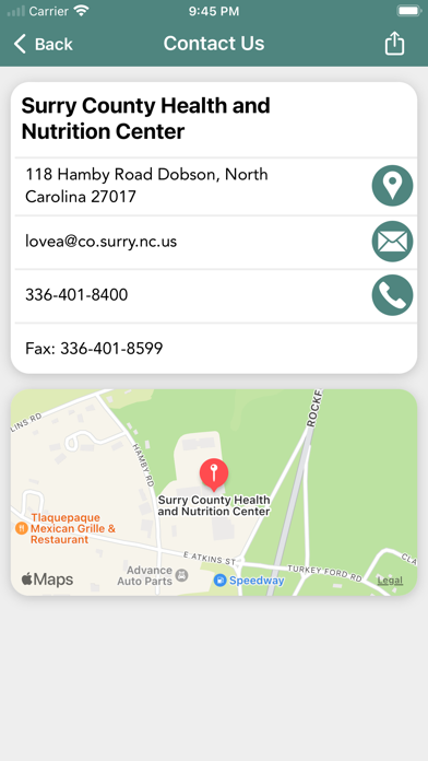 Surry Co Health and Nutrition Screenshot