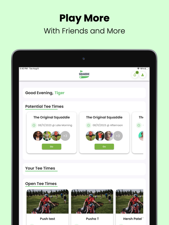 Squaddie iPad screenshot 1 - Sports app