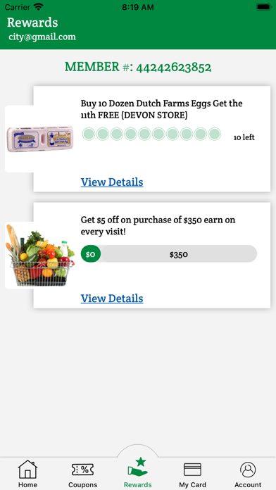 City Fresh Market Rewards App Screenshot