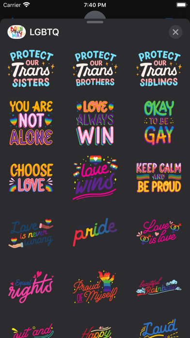 LGBTQ+ Pride Month Stickies Screenshot
