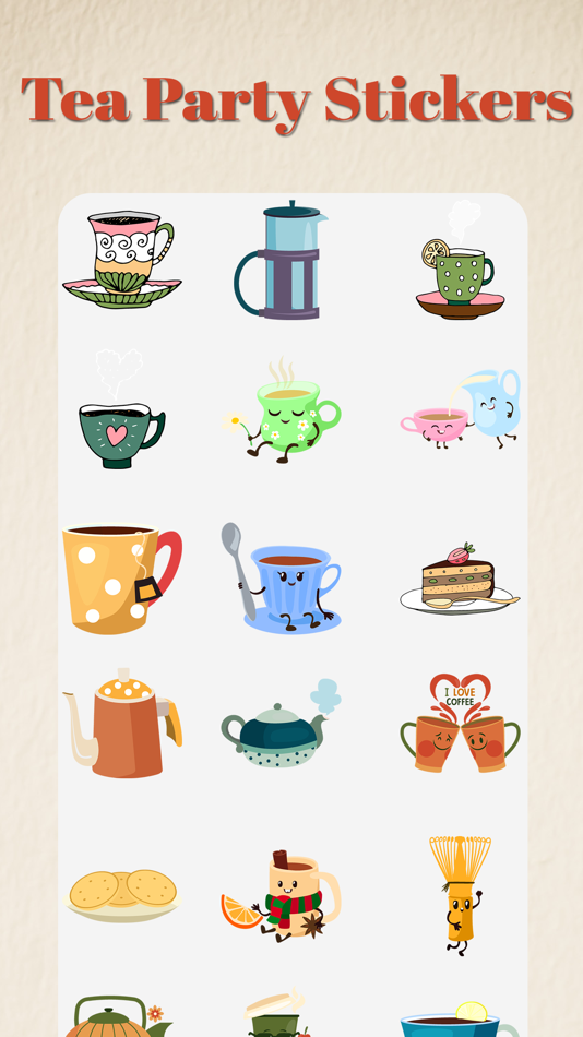 #4. Tea Party Stickers Pack (iOS) Door: Neeraj .