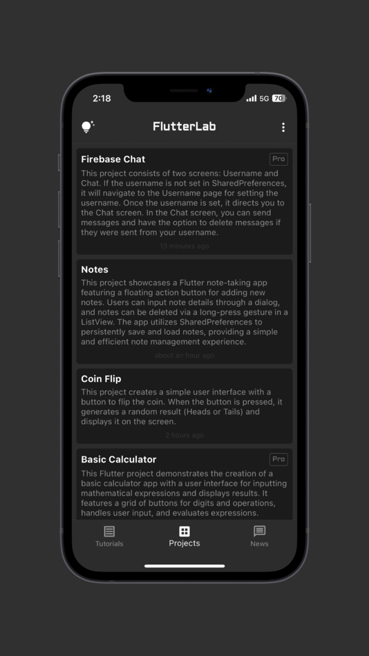 #6. FlutterLab(Pro) (iOS) Podle: Hrishi Suthar