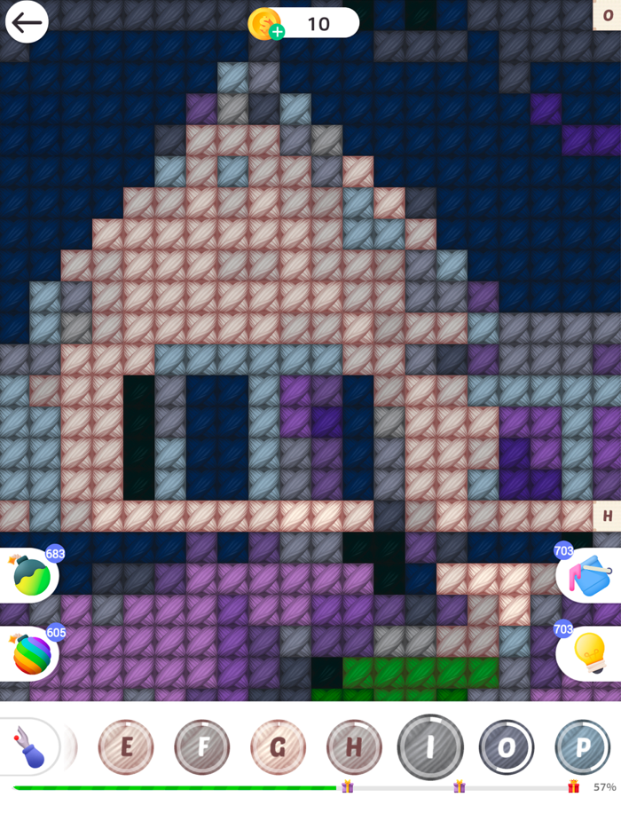 Cross Stitch Color by Letters