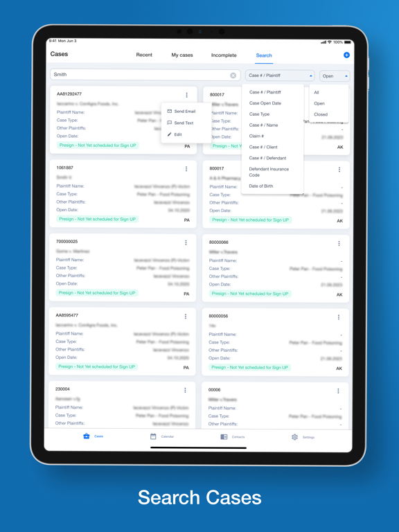 SmartAdvocate Client iPad screenshot 6 - Business app