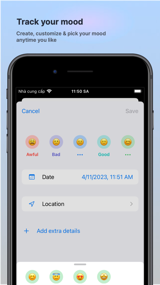 #1. Memoiry - Diary, Mood Tracker (iOS) Av: Duy Anh Ngac