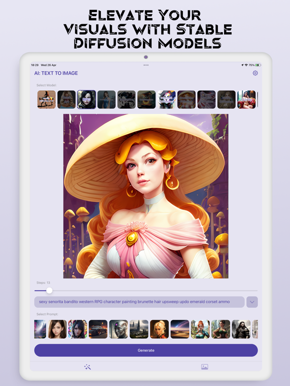AI: Text to Image iPad screenshot