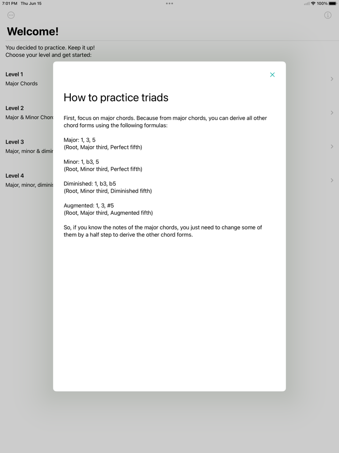 Triad Quiz Chord Construction