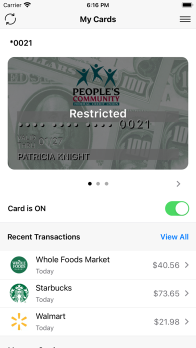 Peoples CardLock Screenshot