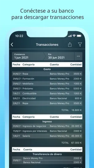 Captura de pantalla de Money Pro: Finanzas Personales en iPhone 7