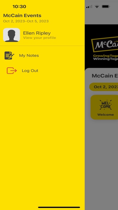 McCain Events Screenshot