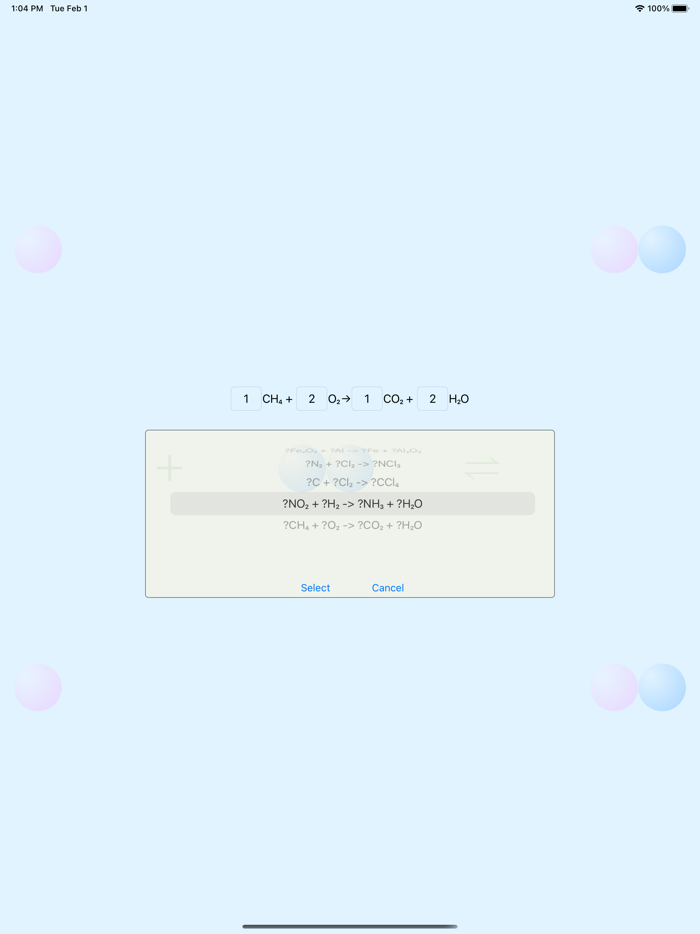 Interactive Equation Balancer