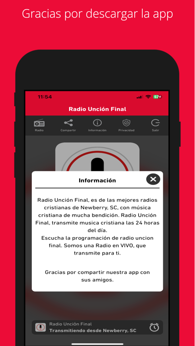 Screenshot #2 pour Radio Unción Final