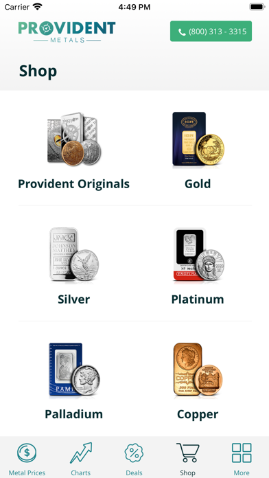 Gold & Silver Provident Metals Screenshot