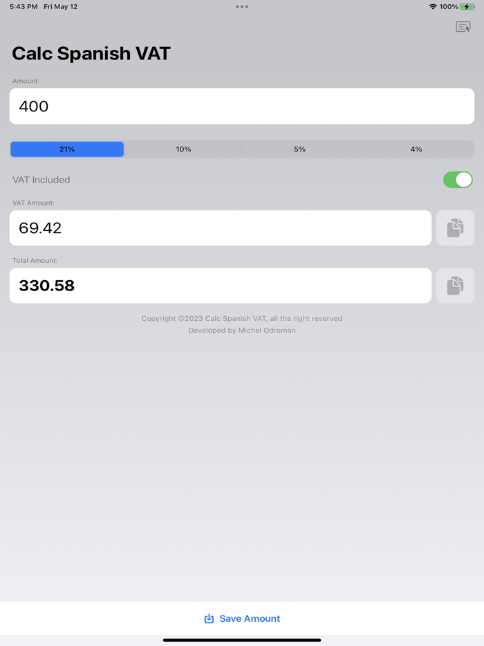 Calc Spanish VAT
