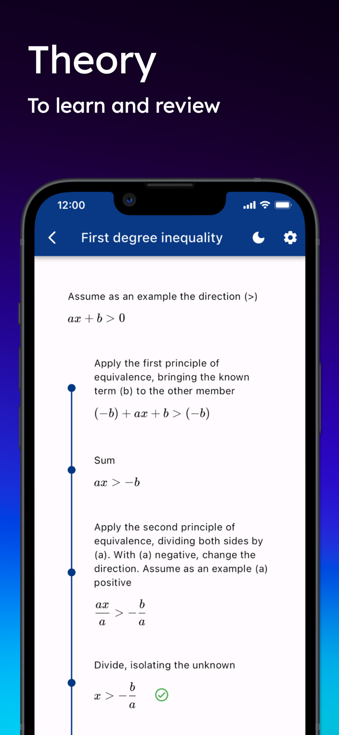 Solve inequalities