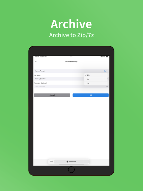 AnyZip - UnZip & UnRAR Files iPad screenshot 2 - Productivity app
