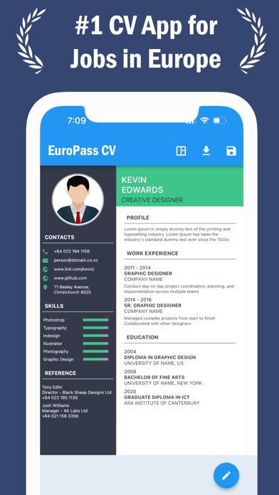 Europass CV Maker - Europe screenshot n.1