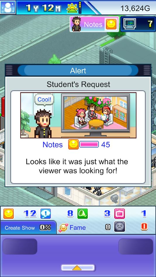 #3. TV Studio Story (iOS) De: Kairosoft Co.,Ltd
