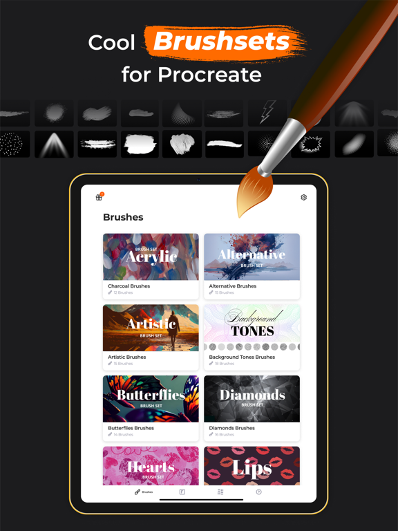 Brushes for Procreate & Fonts