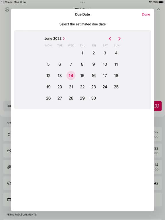 OB Wheel for Pregnancy iPad screenshot 3 - Medical app