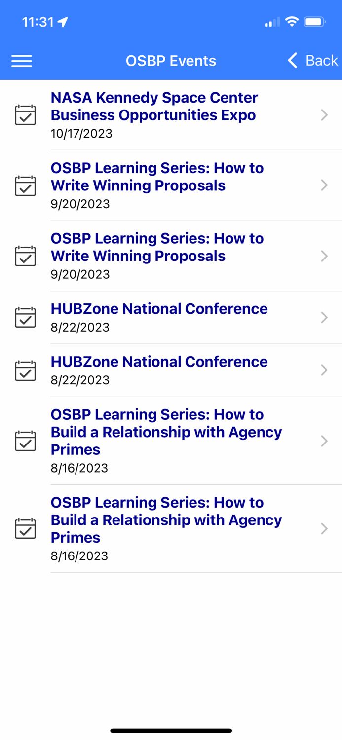 NASA OSBP Mobile
