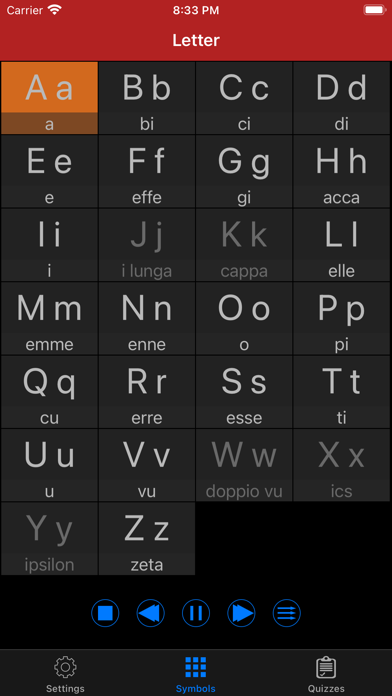 Italian Sounds and Alphabet Screenshot