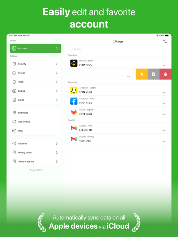 2FA App - Authenticator iPad screenshot 5 - Utilities app