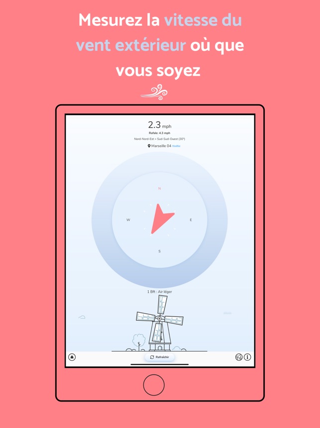 Anémomètre extérieur dans l'App Store