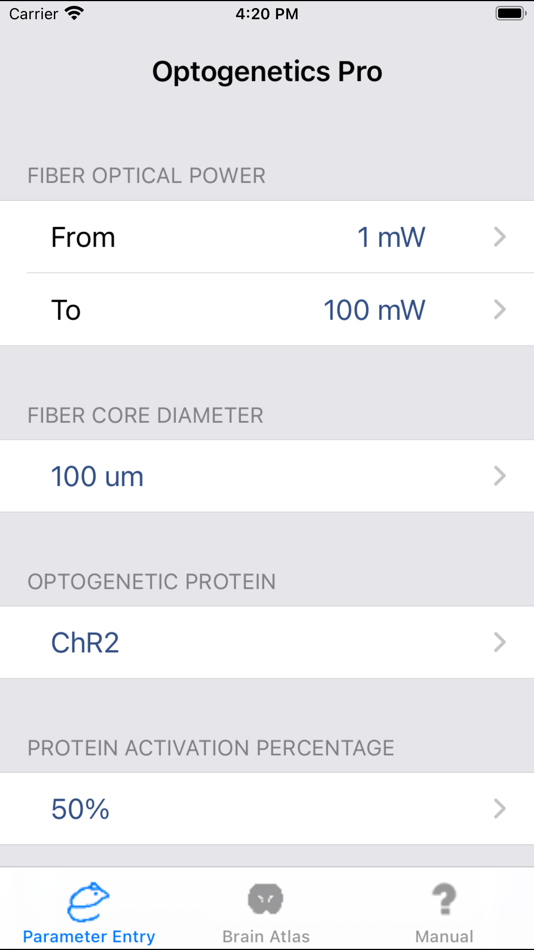 #1. Optogenetics Pro (iOS) 来自: Popneuron Ltd.