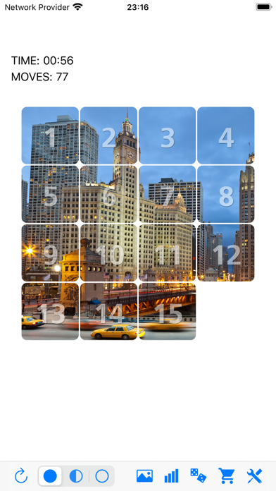 Fifteen sliding tiles puzzle Screenshot
