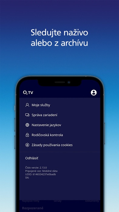 O2 TV SK aplikácia Screenshot
