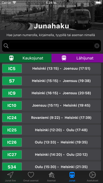 JunatNyt Trains Finland Screenshot