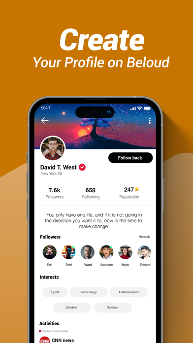 Beloud: News Social Network Screenshot