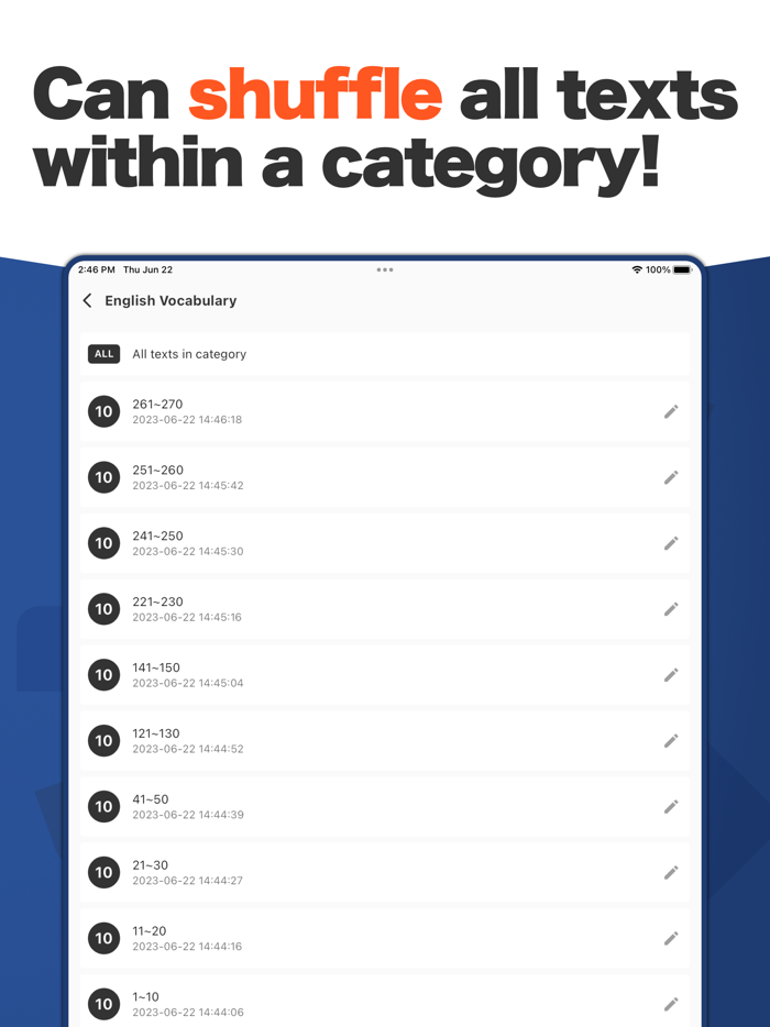Shuffle Texts Fast Memorize