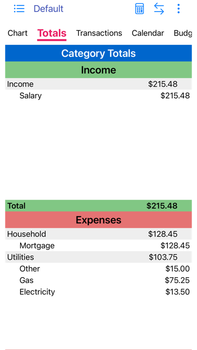 MoBill Budget Screenshot