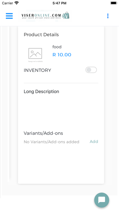 Viseronline Merchant Screenshot