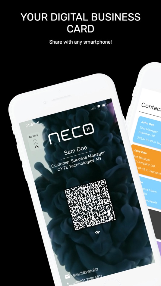 #1. neco - digital business card (iOS) Podle: CYTE Technologies AG