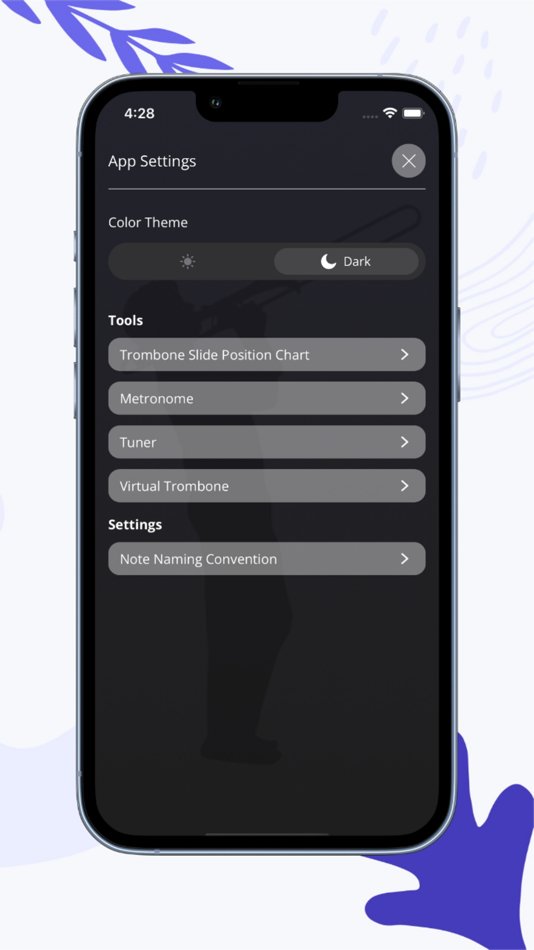 #5. Trombone Slide Position Chart (iOS) 由: Andriy Holovchak