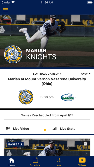 Marian University Knights Screenshot