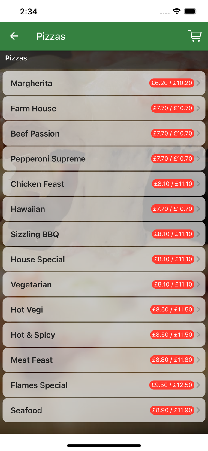 Flames Kebab Pizza Chicken