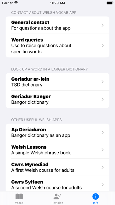 Welsh Vocab Screenshot
