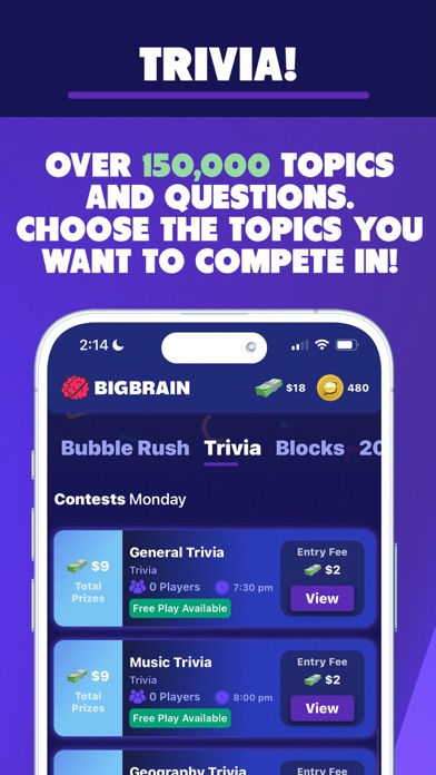 BigBrain Games & Trivia Screenshot