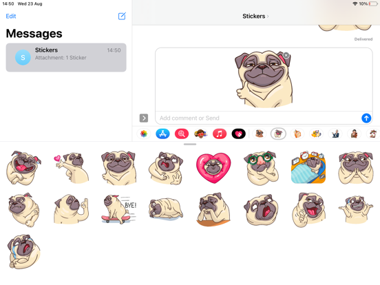 Screenshot #4 pour Pug Cute Emoji Funny Sticker