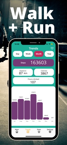 Pedometer Step Counter | Movezのおすすめ画像2